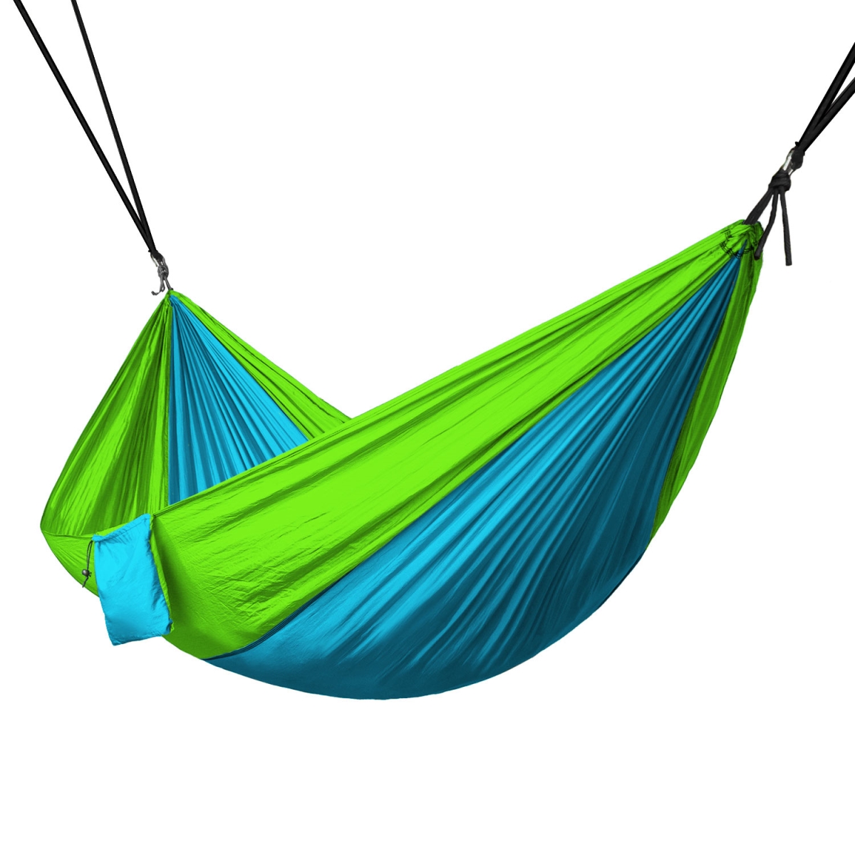 Ham-003 Portable 2 Person Hammock Rope Hanging Swing Camping - Light Blue & Fruit Green