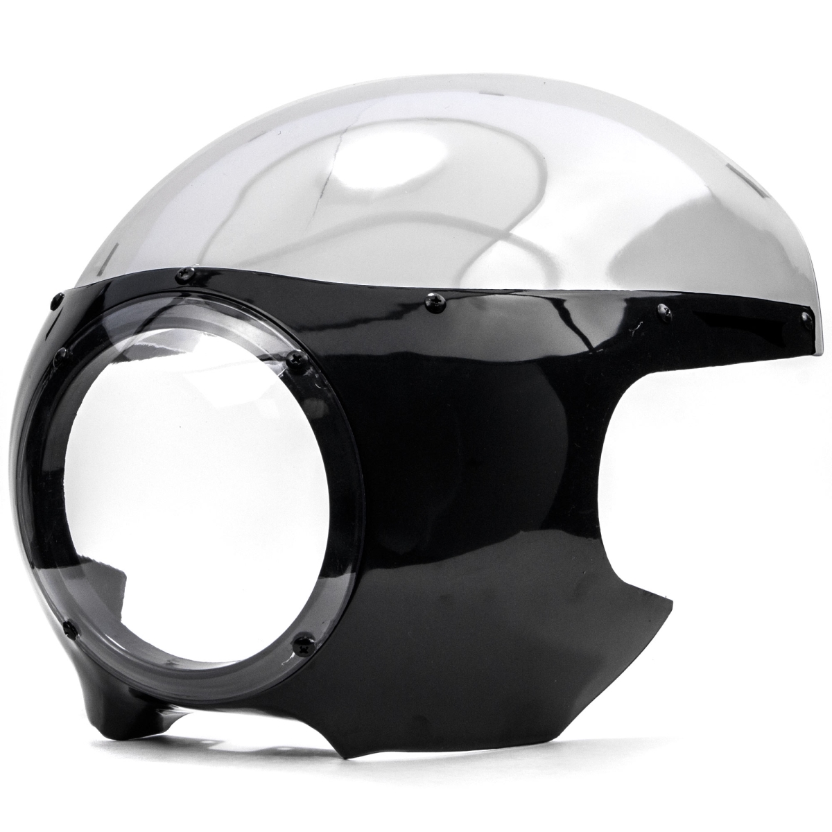 Jbm-6003-1 5.75 In. Motorcycle Headlight Fairing Screen Retro Cafe Racer Drag, Black & Clear