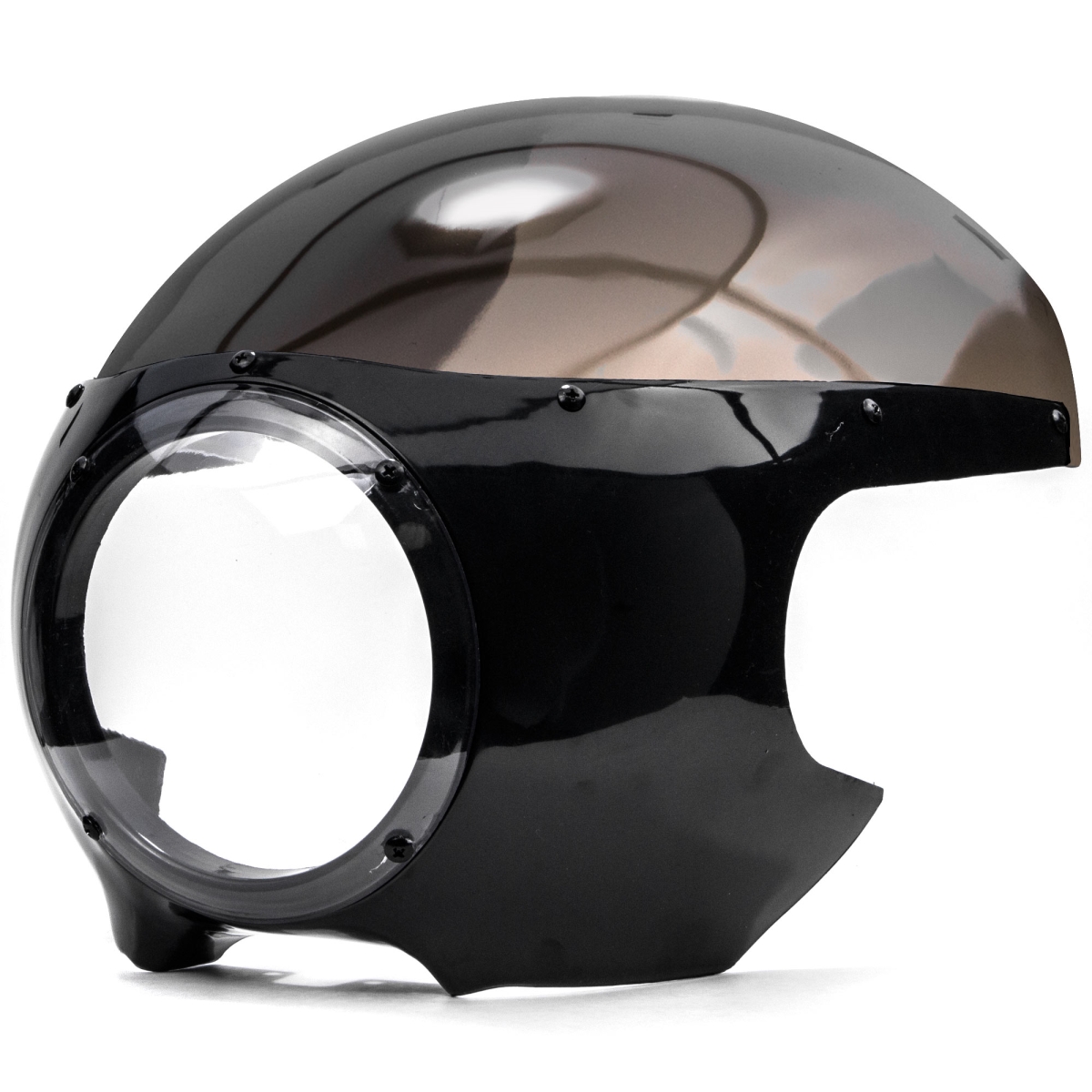 Jbm-6003-2 5.75 In. Motorcycle Headlight Fairing Screen Retro Cafe Racer Drag, Black & Smoke