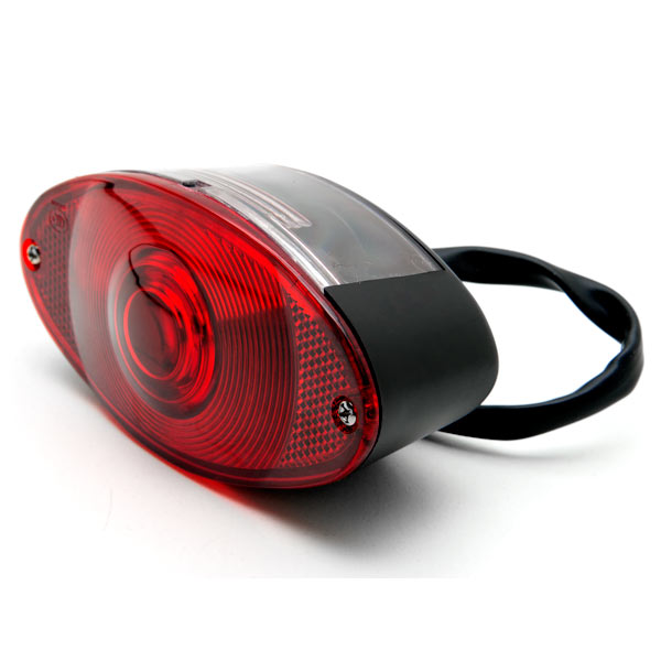 Tl103-bs Brake Tail Light Bulb Lens Quad, Atv Motorcycle Bike, Black With Red
