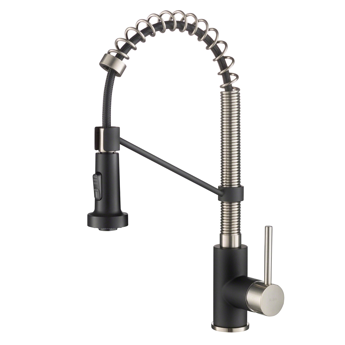 Kraus Kpf-1610ssmb 18 In. Commercial Kitchen Faucet With Dual Function Pull Down Sprayhead In Stainless Steel, Matte Black