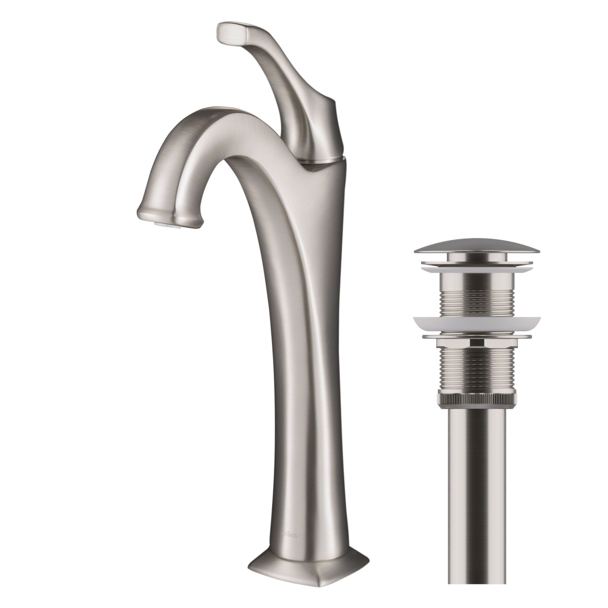 Kraus Usa Kvf-1200sfs Arlo Single Handle Vessel Bathroom Faucet In All-brite Spot - Stainless