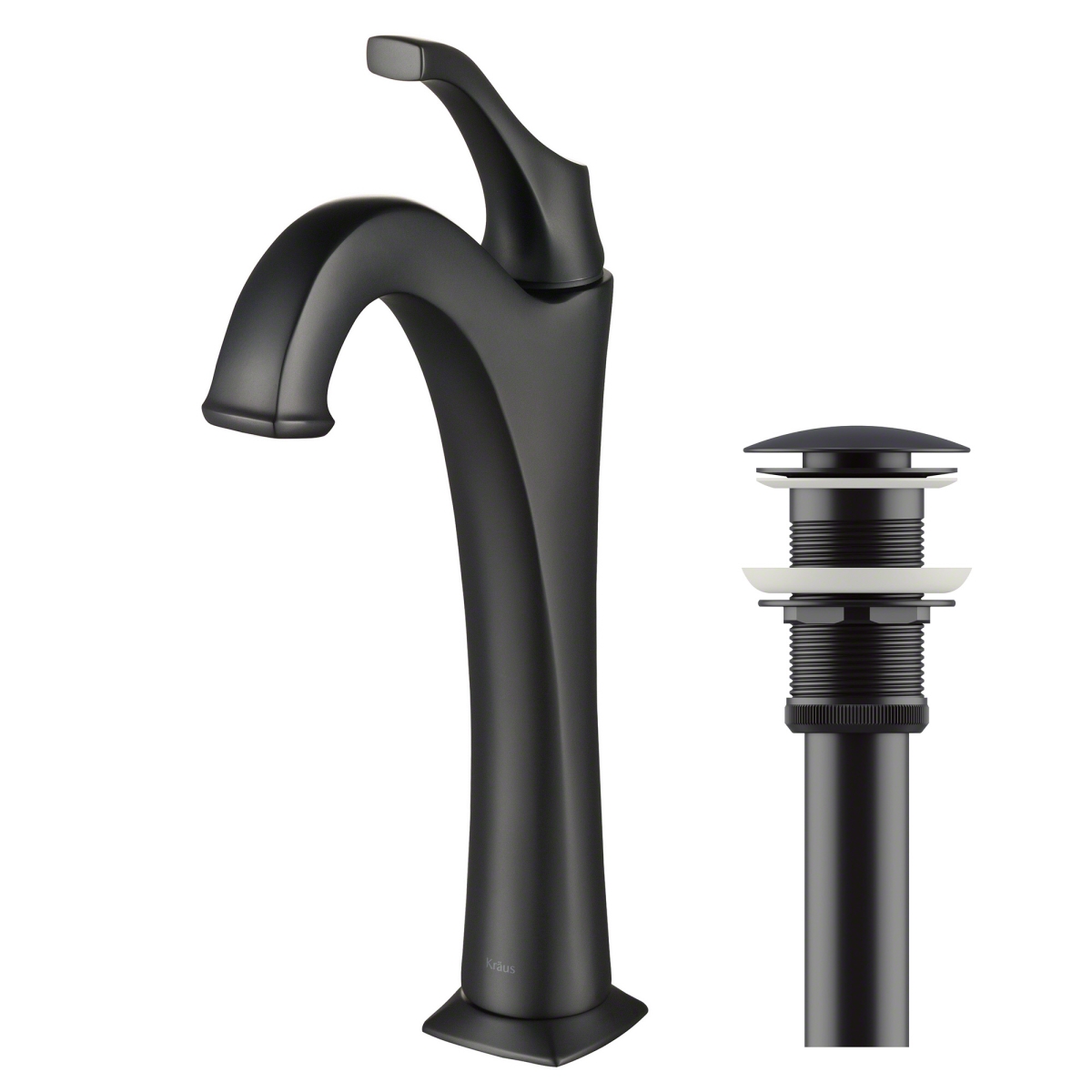 Kraus Usa Kvf-1200mb Arlo Single Handle Vessel Bathroom Faucet - Matte Black