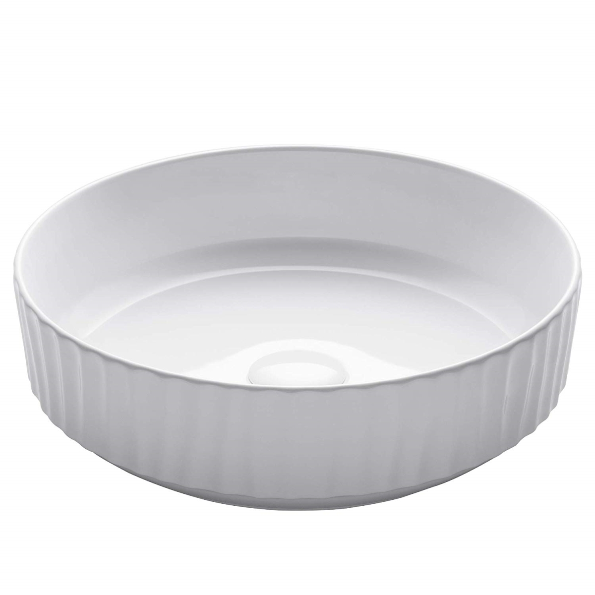 Kraus Kcv-201gwh 15.75 X 4.75 In. Round Porcelain Ceramic Vessel Bathroom Sink, White