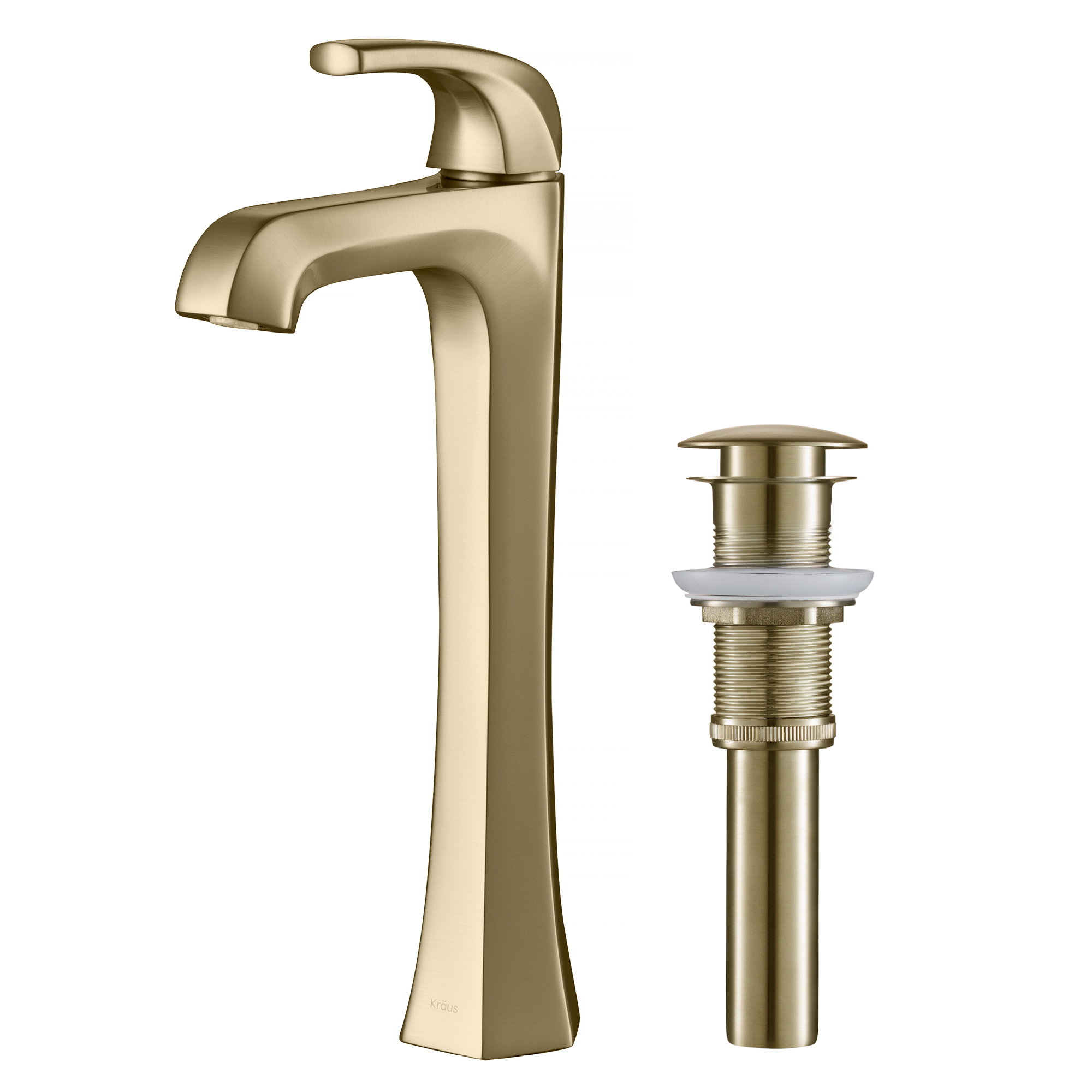 Kraus Kvf-1210bg Esta Single Handle Vessel Bathroom Faucet With Pop-up Drain - Brushed Gold