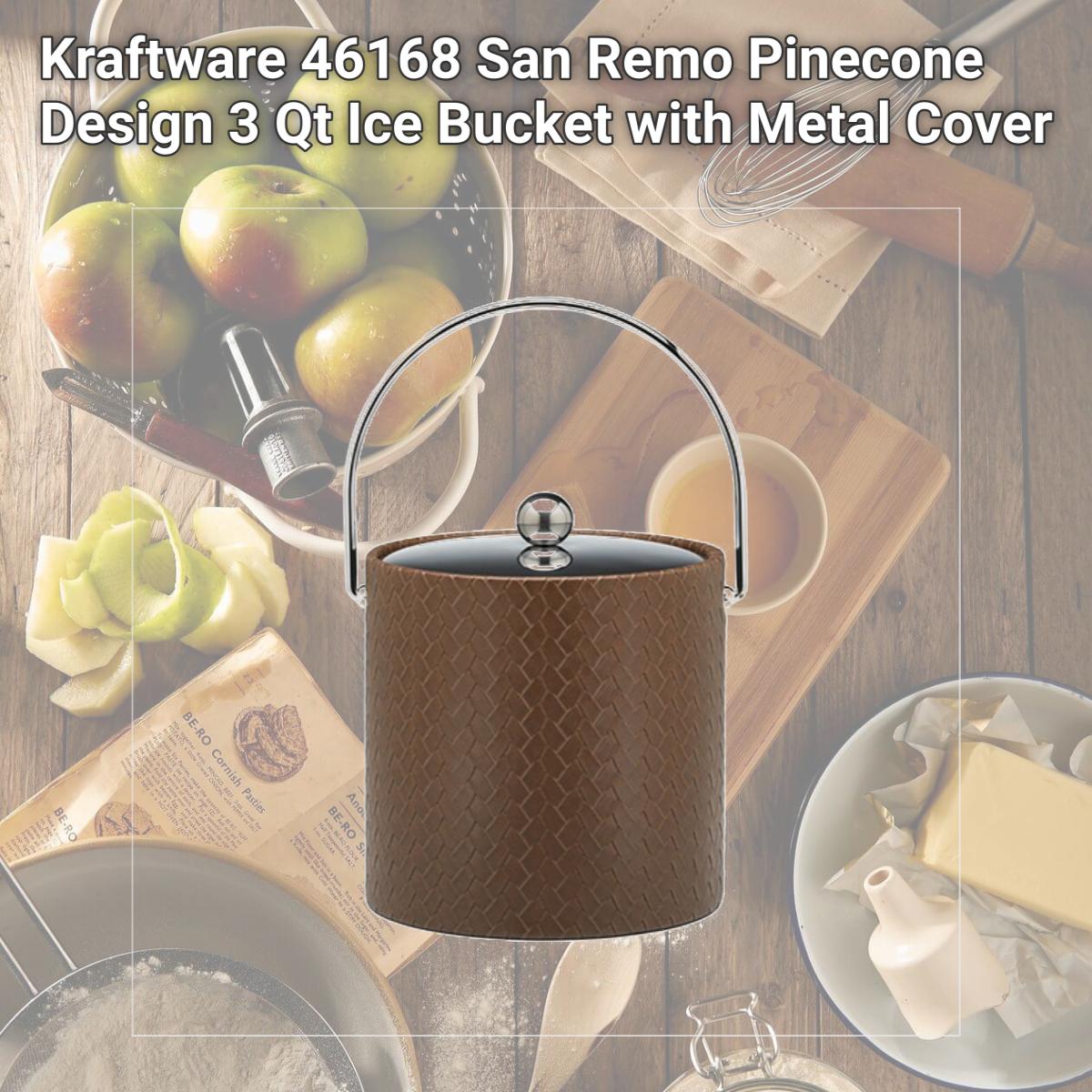Picture of Kraftware 46168 San Remo Pinecone Design 3 Qt Ice Bucket with Metal Cover