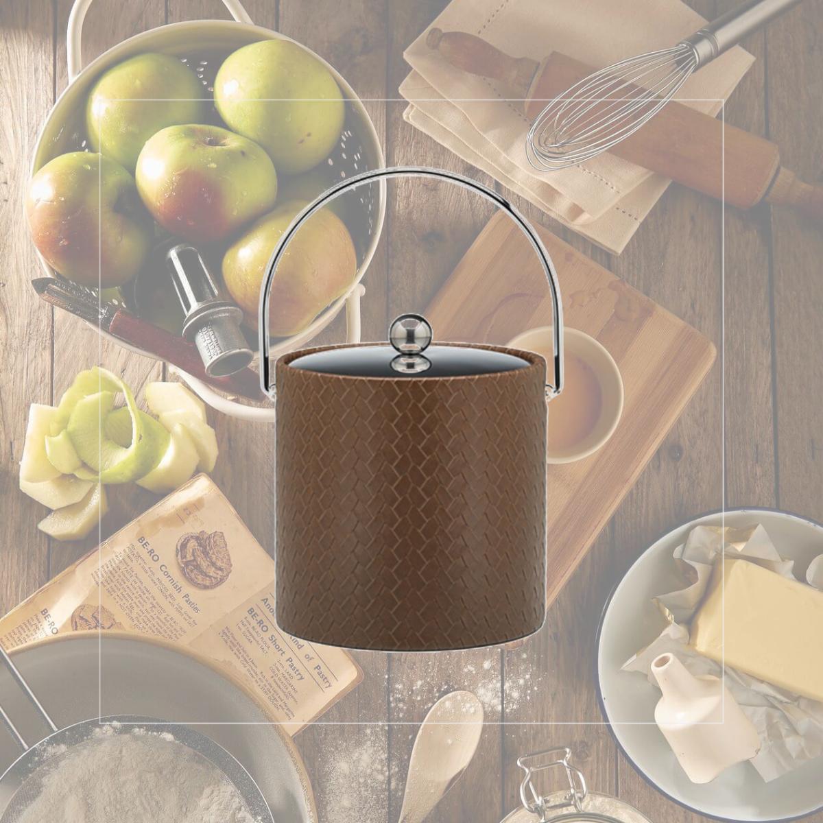 Picture of Kraftware 46168 San Remo Pinecone Design 3 Qt Ice Bucket with Metal Cover