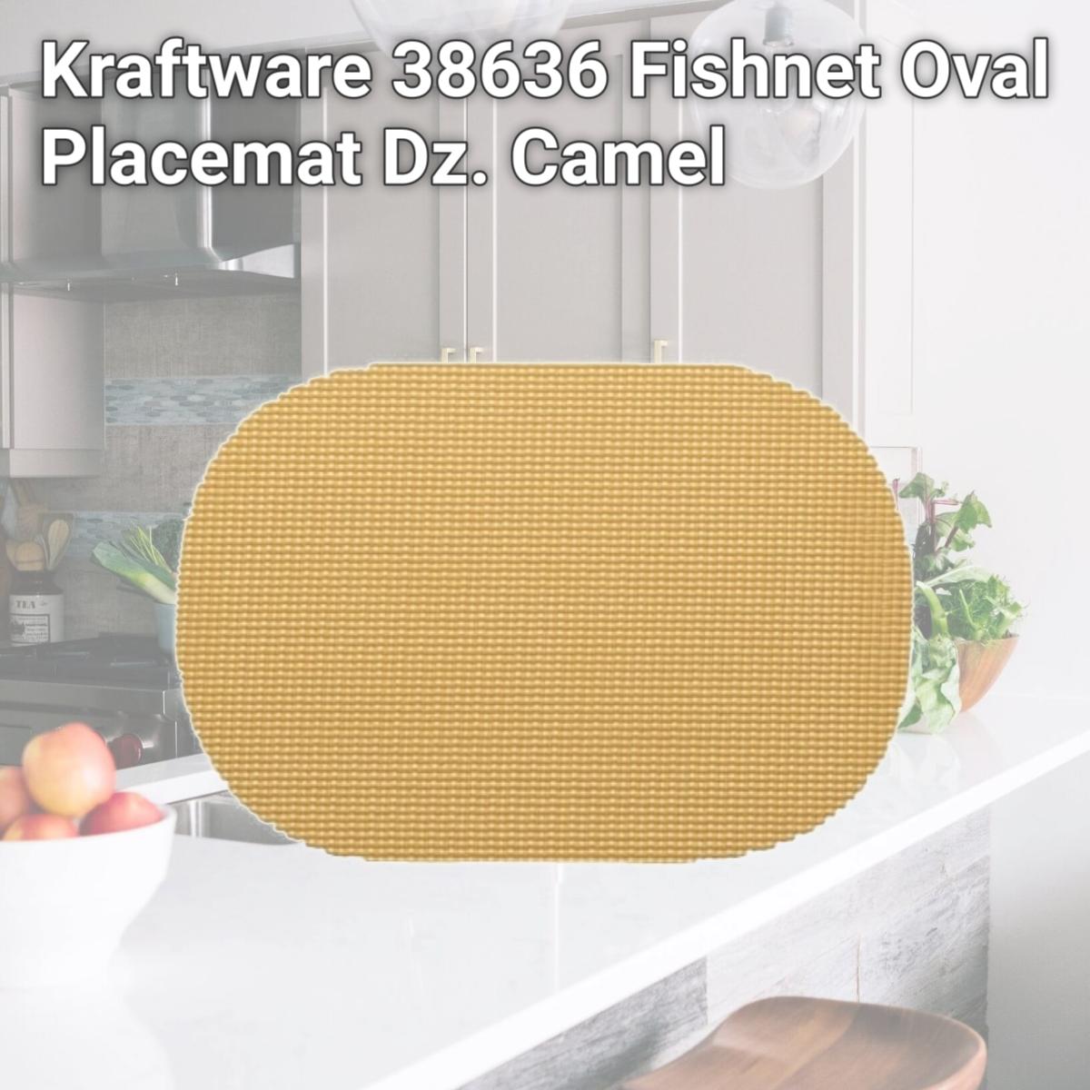 Picture of Kraftware 38636 Fishnet Oval Placemat Dz. Camel
