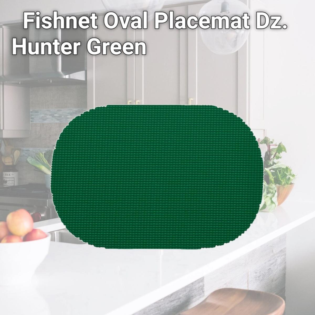 Picture of Kraftware 31336 Fishnet Oval Placemat Dz. Hunter Green
