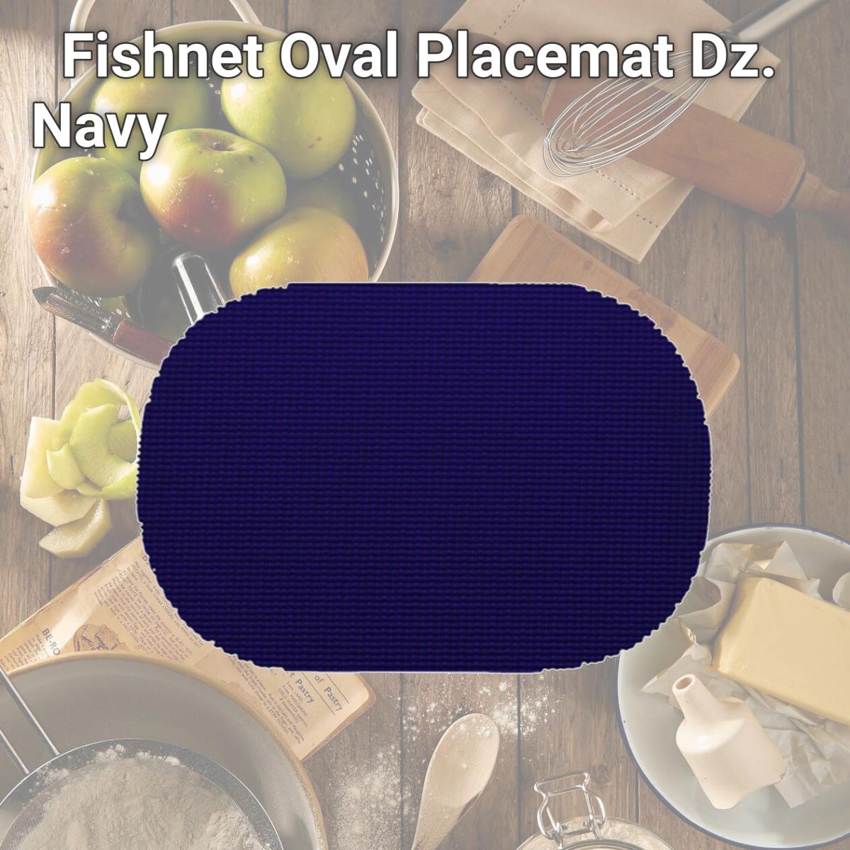Picture of Kraftware 31636 Fishnet Oval Placemat Dz. Navy