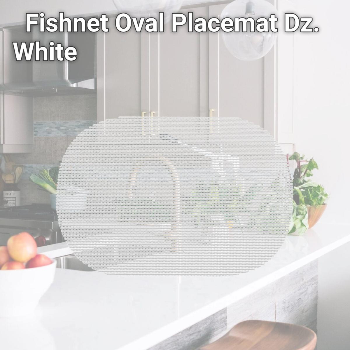 Picture of Kraftware 32736 Fishnet Oval Placemat Dz. White