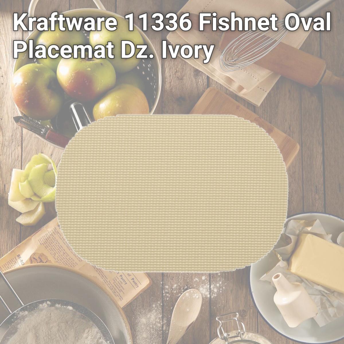 Picture of Kraftware 11336 Fishnet Oval Placemat Dz. Ivory