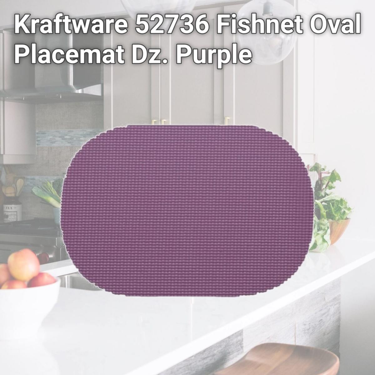Picture of Kraftware 52736 Fishnet Oval Placemat Dz. Purple