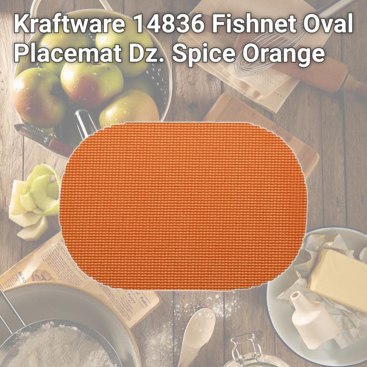 Picture of Kraftware 14836 Fishnet Oval Placemat Dz. Spice Orange