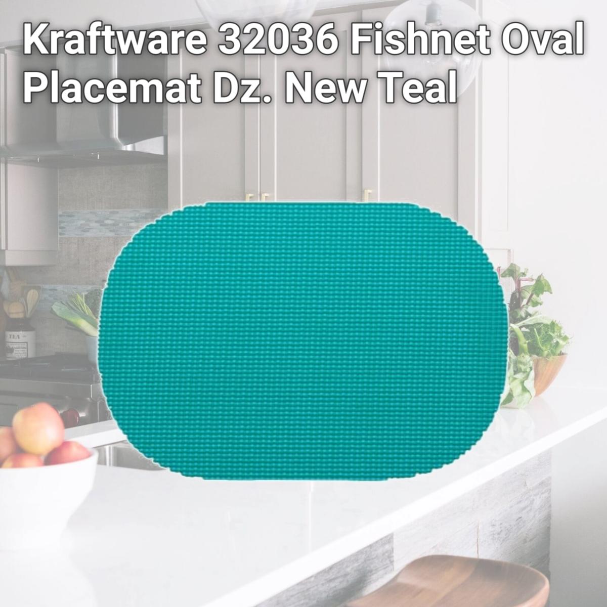 Picture of Kraftware 32036 Fishnet Oval Placemat Dz. New Teal
