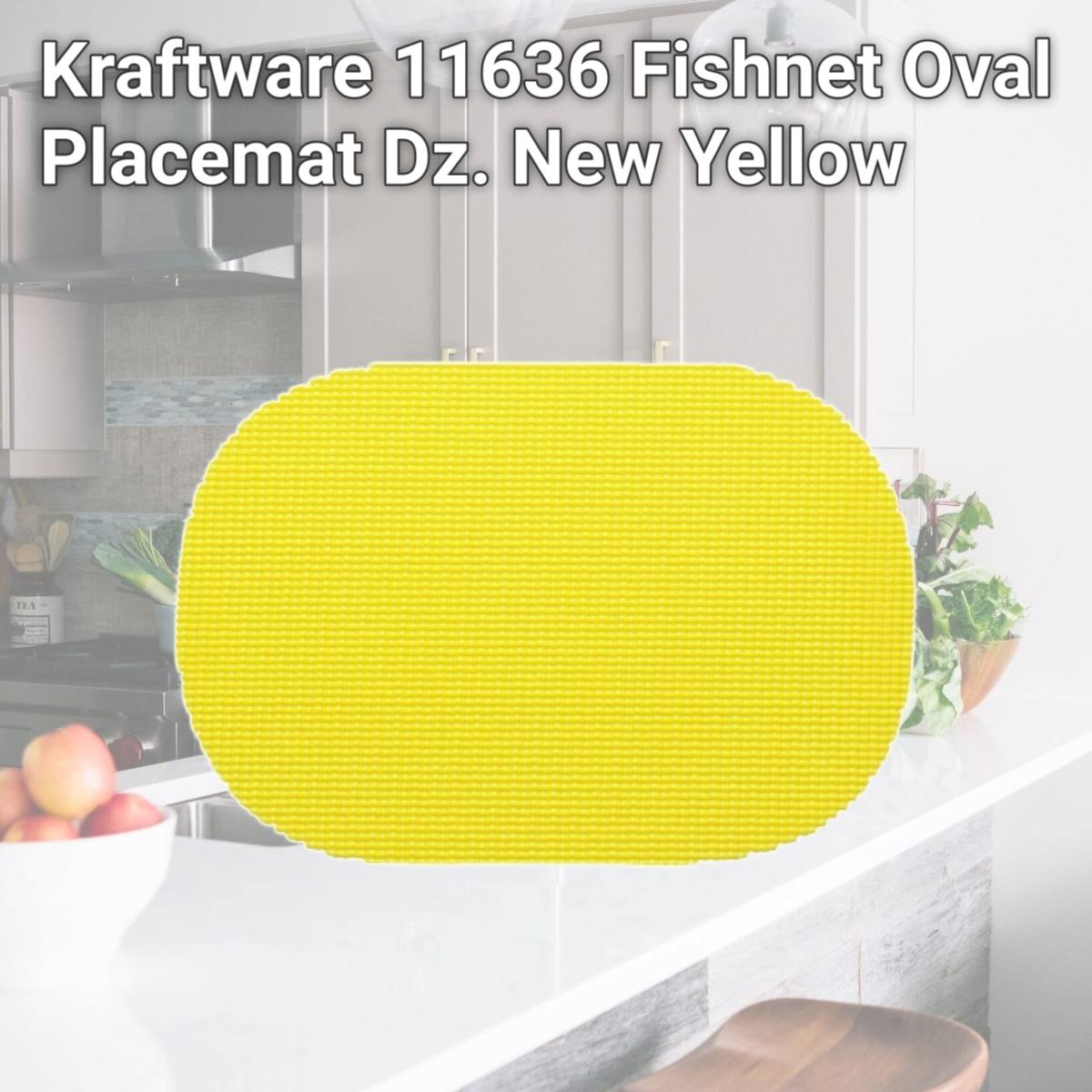 Picture of Kraftware 11636 Fishnet Oval Placemat Dz. New Yellow