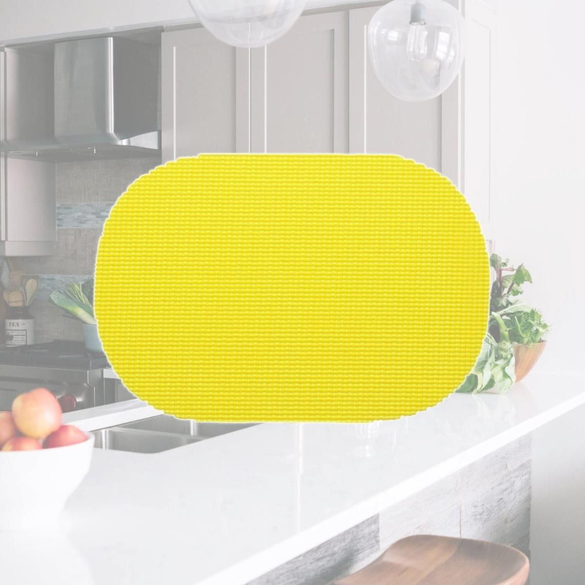 Picture of Kraftware 11636 Fishnet Oval Placemat Dz. New Yellow