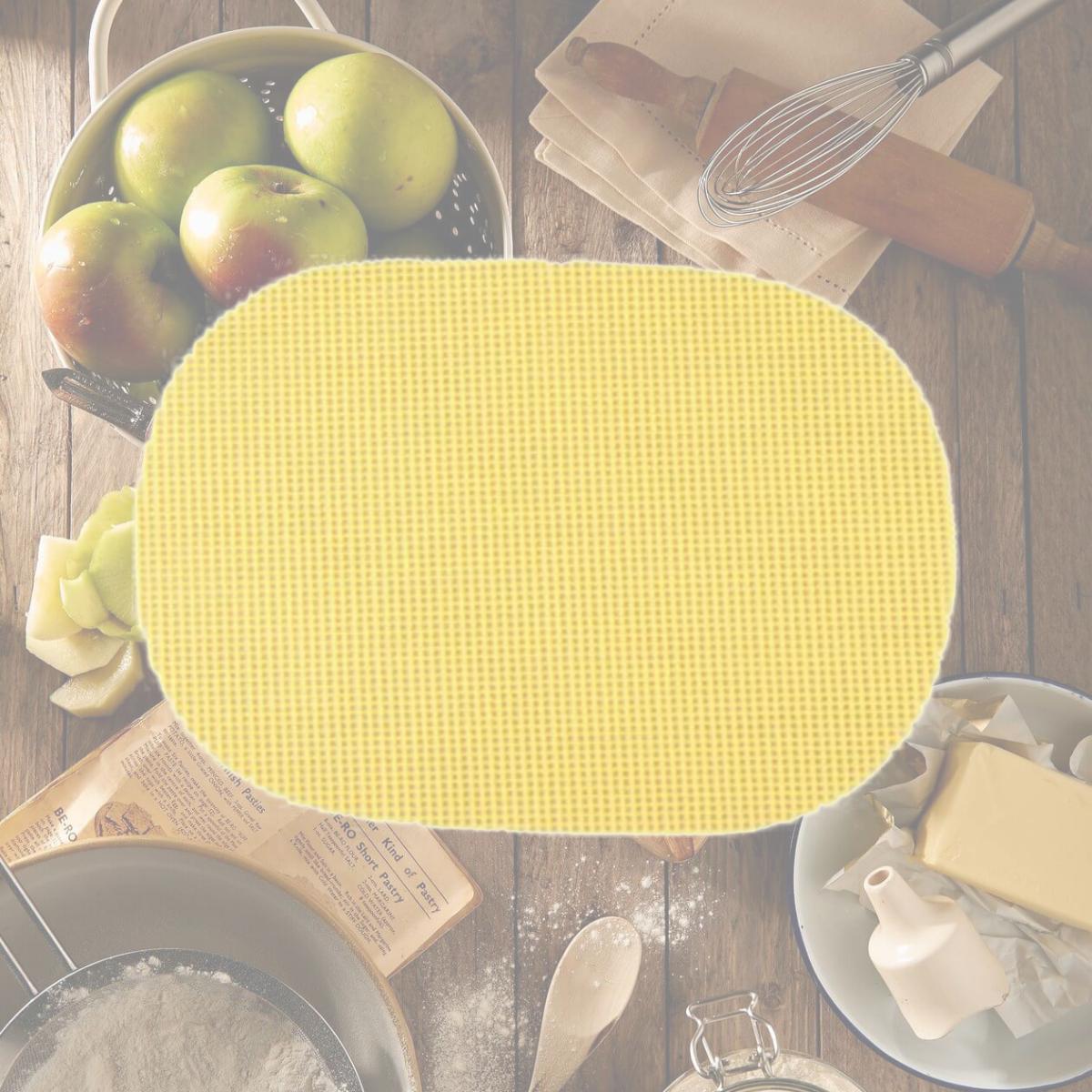 Picture of Kraftware Corp 13936 Fishnet Lemon Oval Placemat