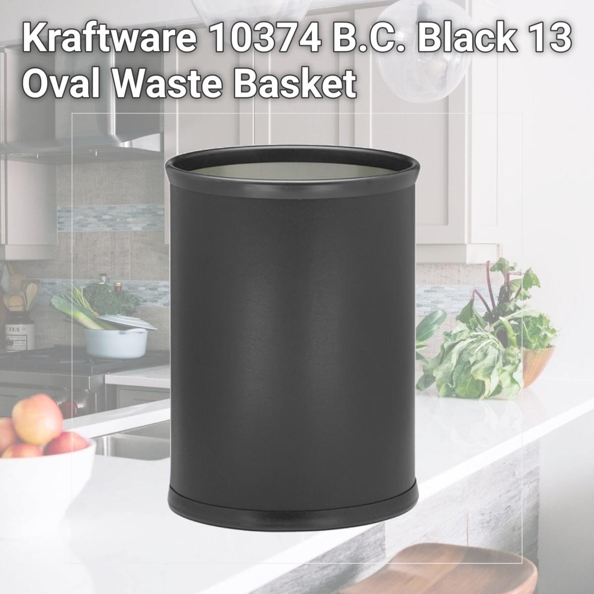 Picture of Kraftware 10374 B.C. Black 13 Oval Waste Basket