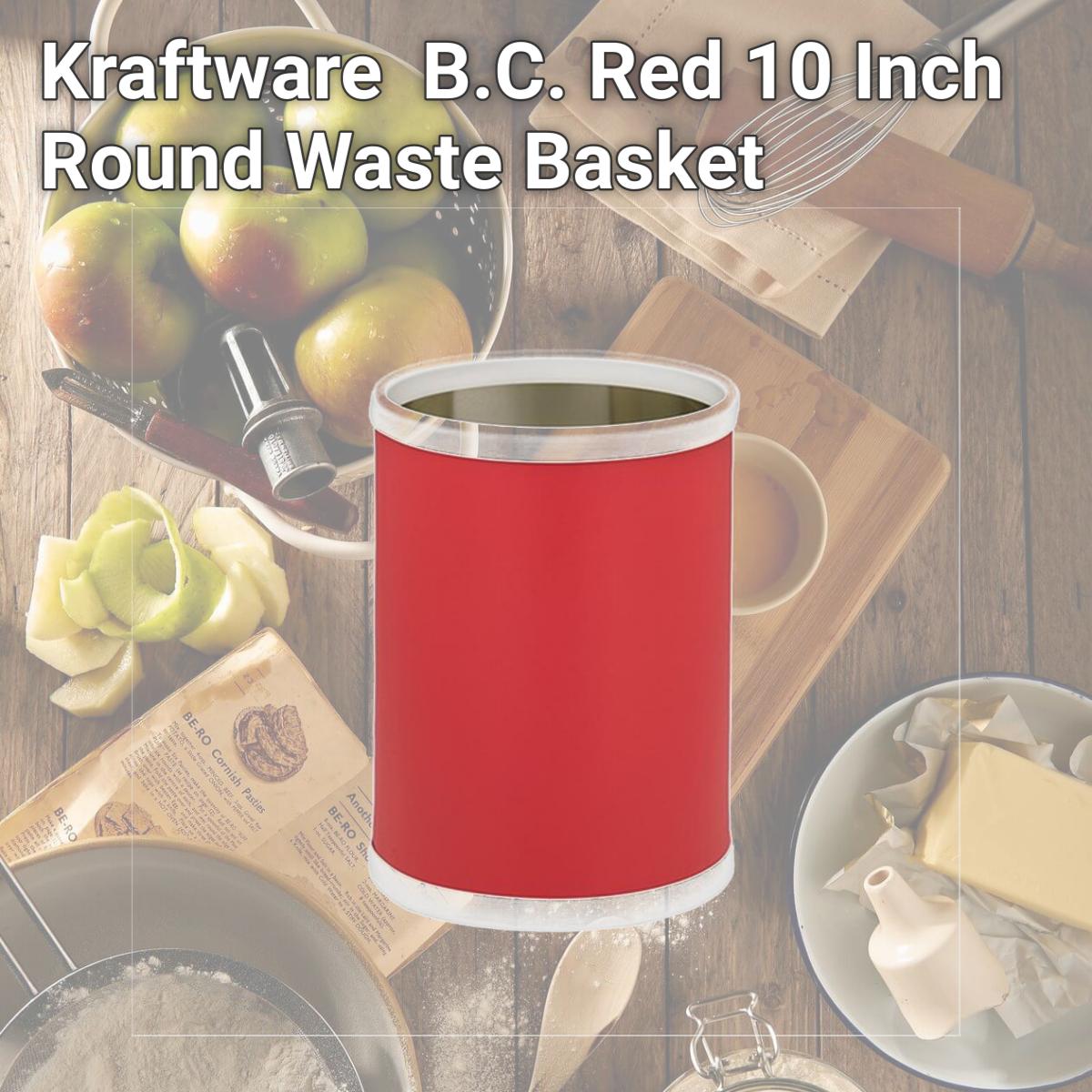 Picture of Kraftware 10748 B.C. Red 10 Inch Round Waste Basket