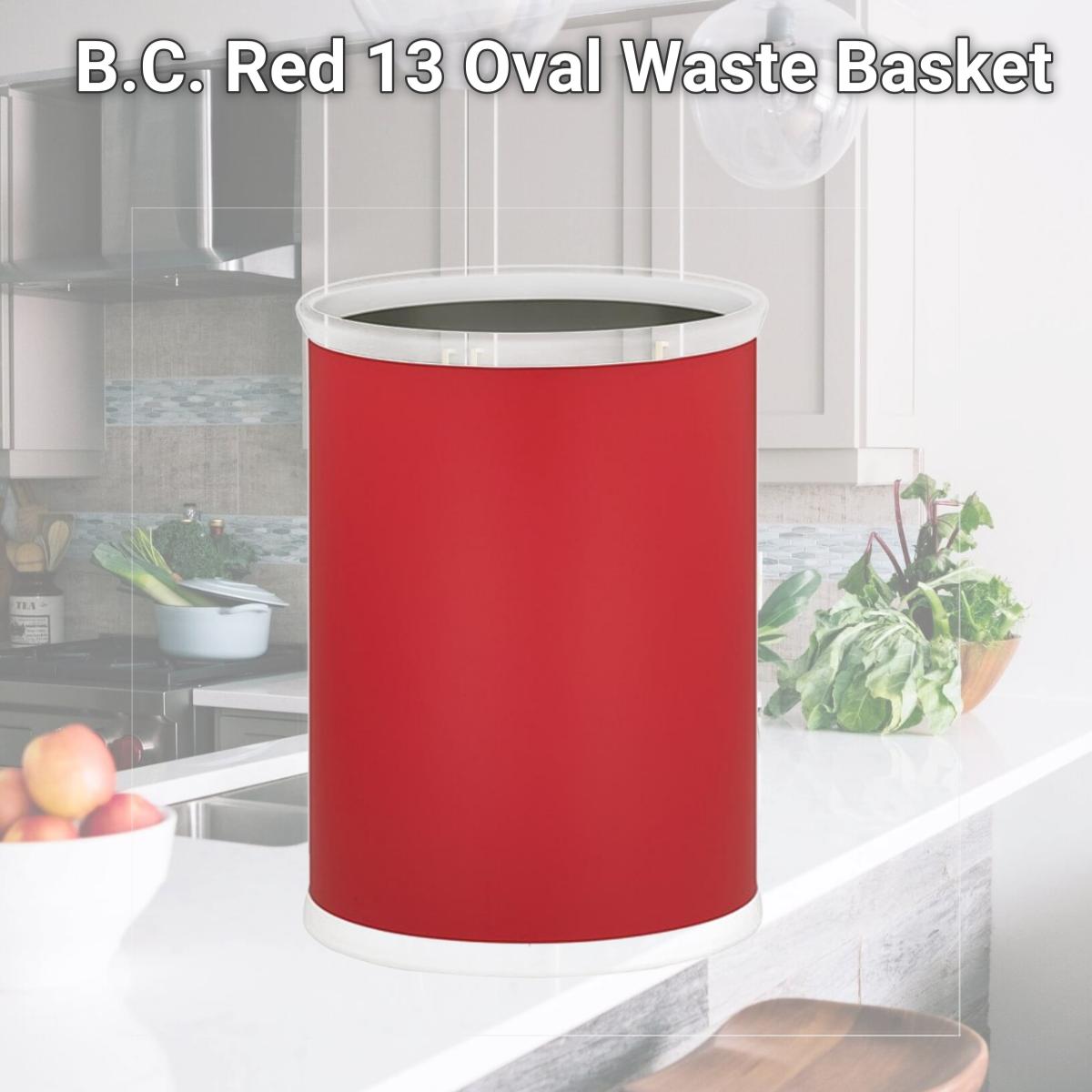 Picture of Kraftware 10774 B.C. Red 13 Oval Waste Basket
