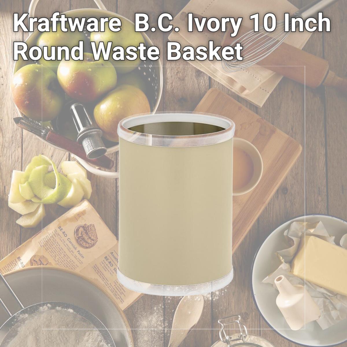 Picture of Kraftware 11348 B.C. Ivory 10 Inch Round Waste Basket