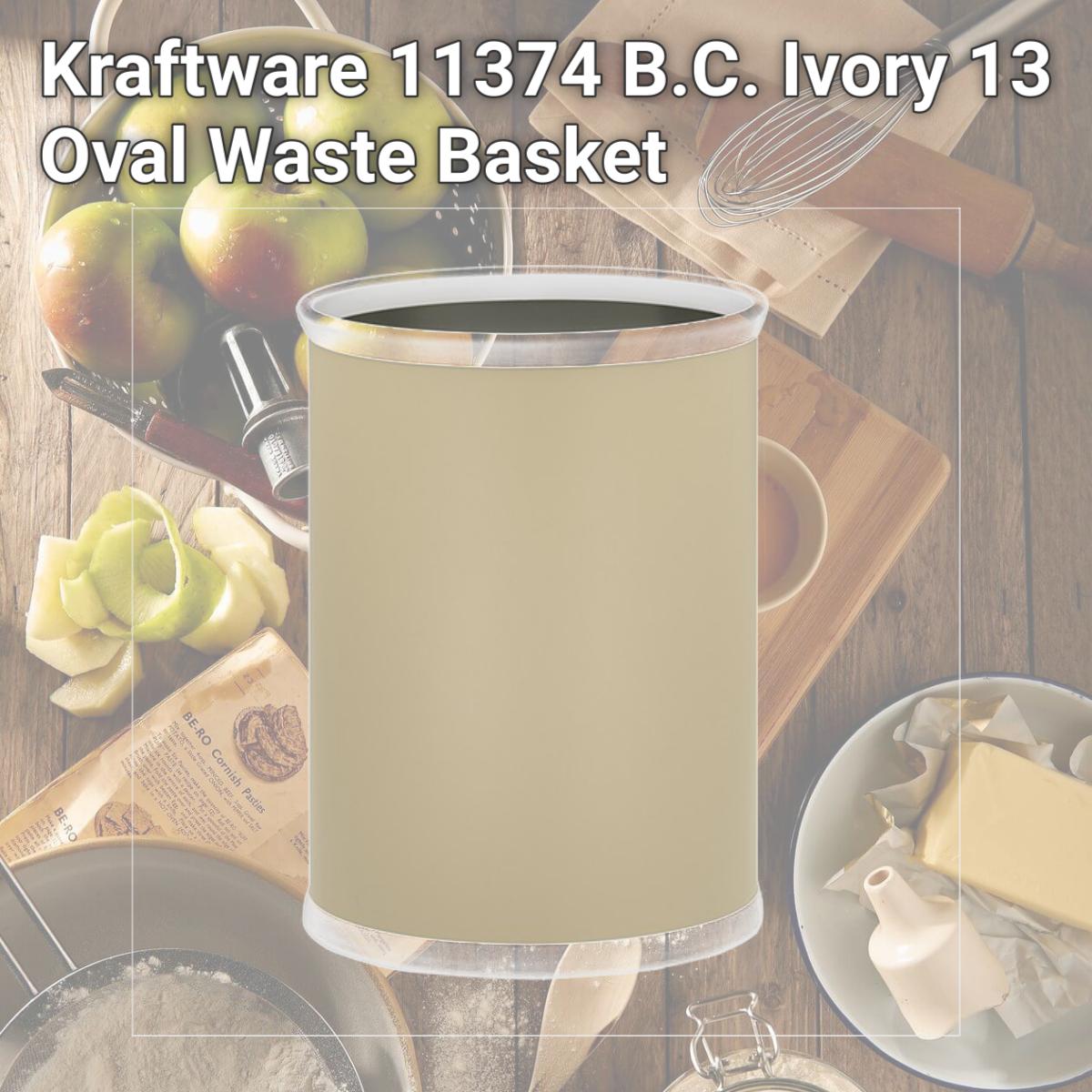 Picture of Kraftware 11374 B.C. Ivory 13 Oval Waste Basket