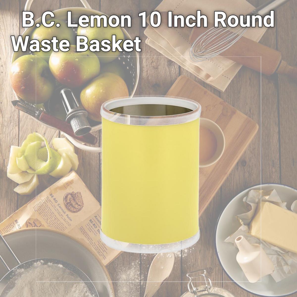 Picture of Kraftware 13948 B.C. Lemon 10 Inch Round Waste Basket