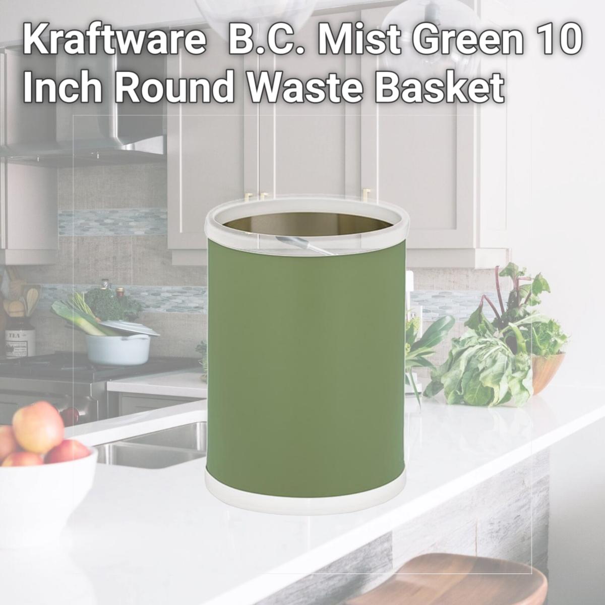 Picture of Kraftware 14648 B.C. Mist Green 10 Inch Round Waste Basket