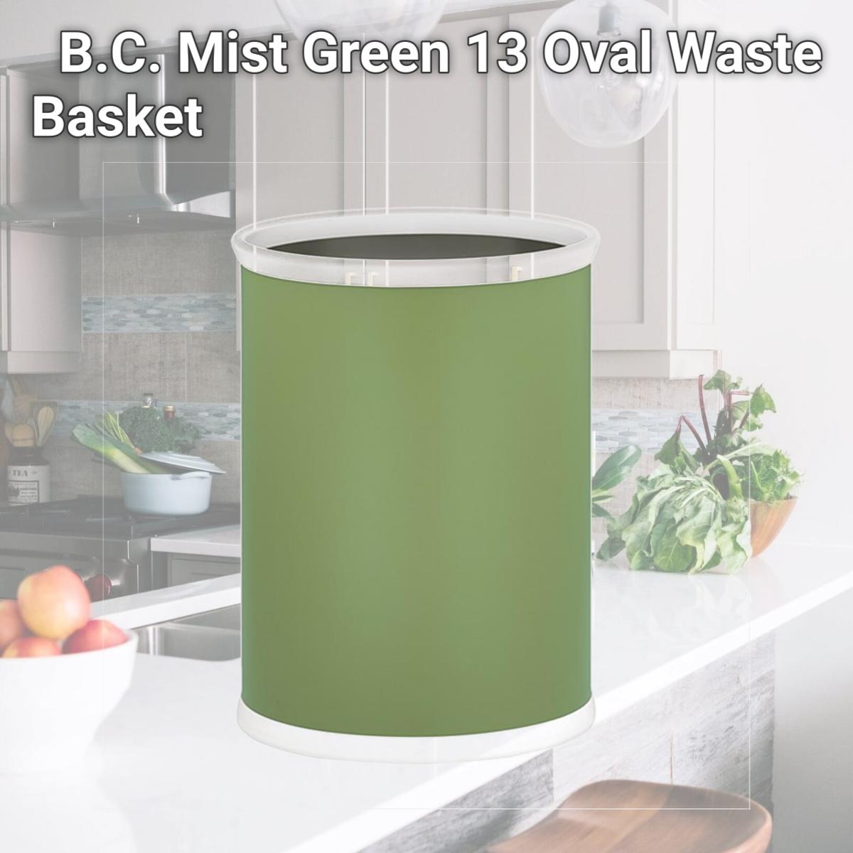 Picture of Kraftware 14674 B.C. Mist Green 13 Oval Waste Basket