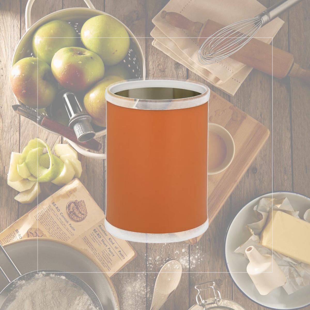 Picture of Kraftware 14848 B.C. Spicy Orange 10 Inch Round Waste Basket