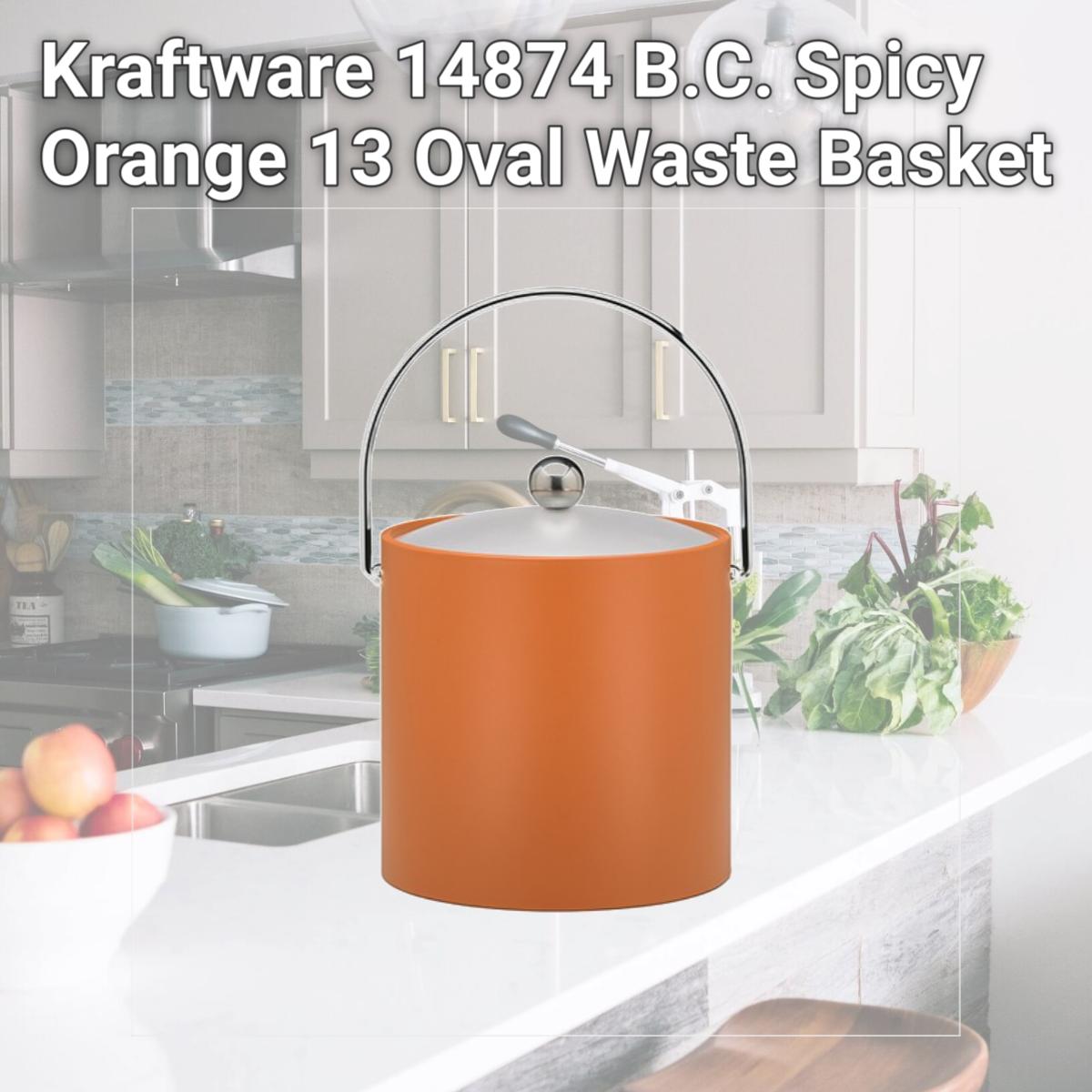 Picture of Kraftware 14874 B.C. Spicy Orange 13 Oval Waste Basket