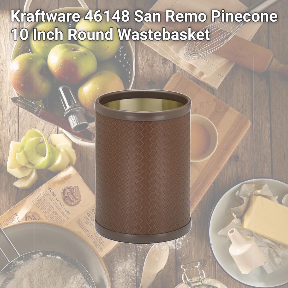 Picture of Kraftware 46148 San Remo Pinecone 10 Inch Round Wastebasket