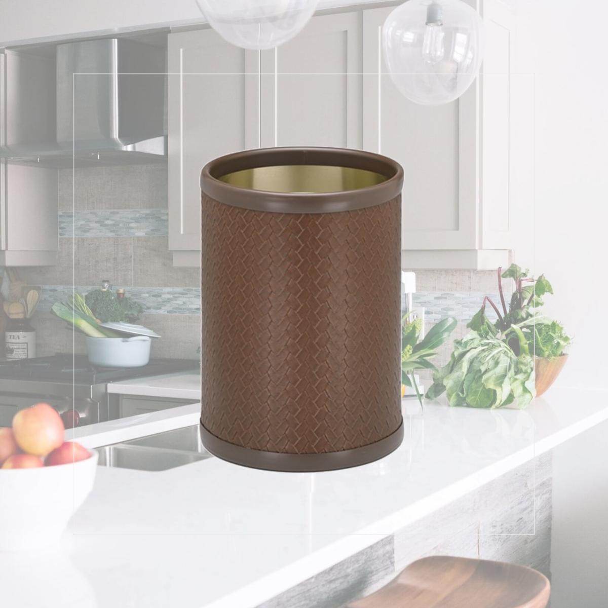 Picture of Kraftware 46148 San Remo Pinecone 10 Inch Round Wastebasket