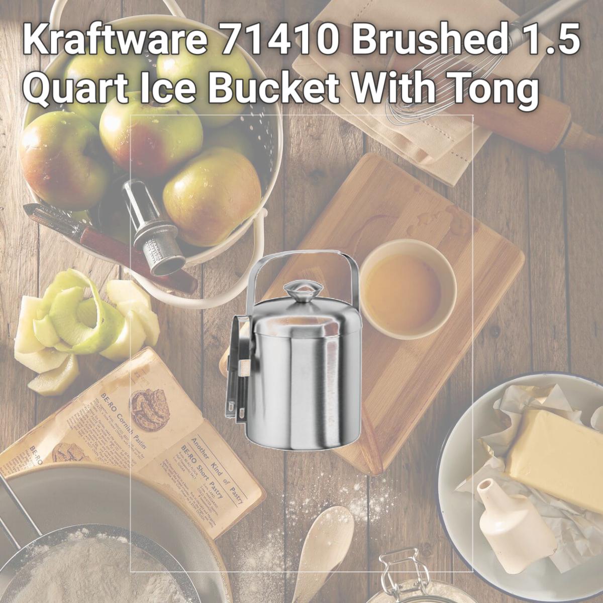 Picture of Kraftware 71410 Brushed 1.5 Quart Ice Bucket With Tong