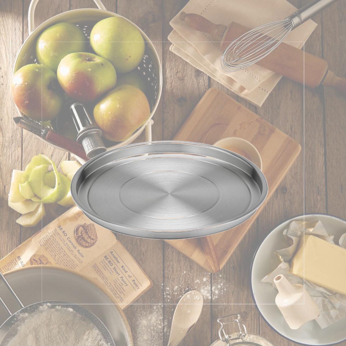 Picture of Kraftware 71412 Brushed 12 Inch Stainless Steel Round Tray