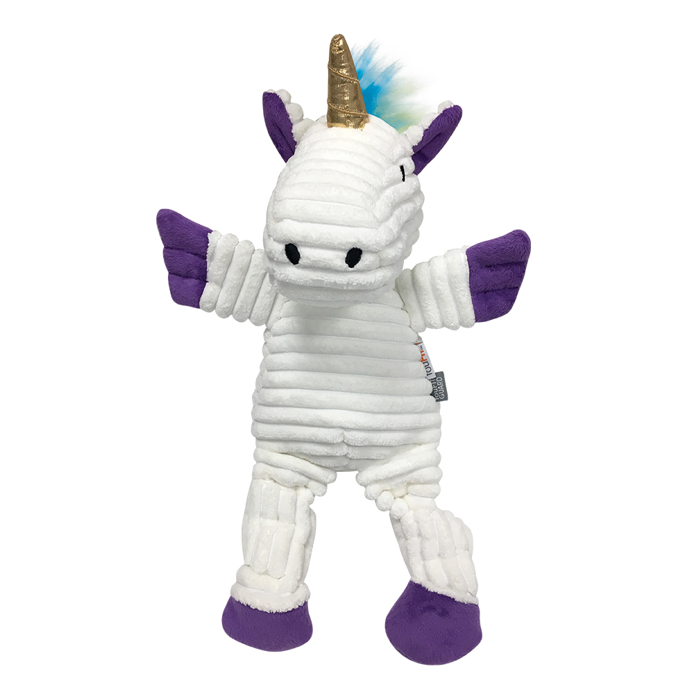 Fou 85665 15 In. Rainbow Bright Knotted Toy, Unicorn White - Large