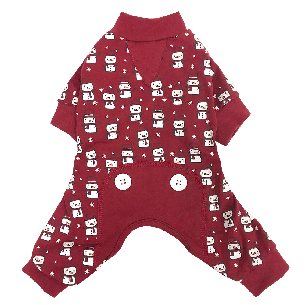 Fou 87144 Snowman Print Pyjama, Red - Extra Small