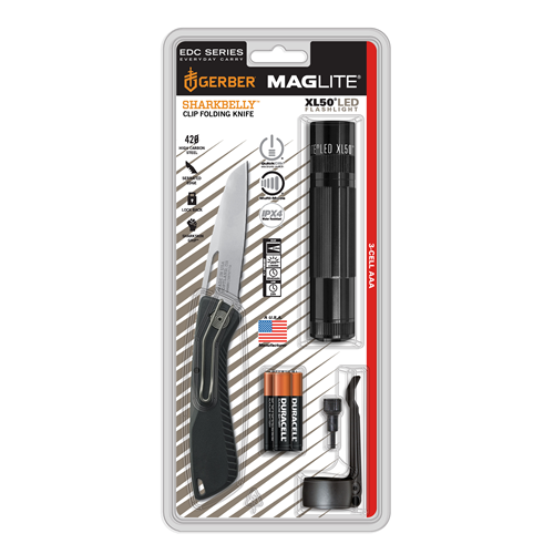 Mag-xl50-s3tnk Xl50 3 Cell Aaa Flashlight & Knife Kit