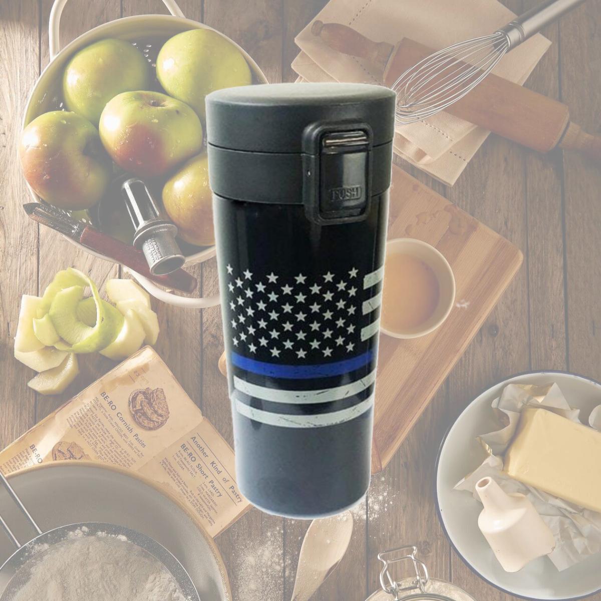Picture of Thin Blue Line TBL-THERM-TBL-AM Thin Blue Line American Flag Tumbler