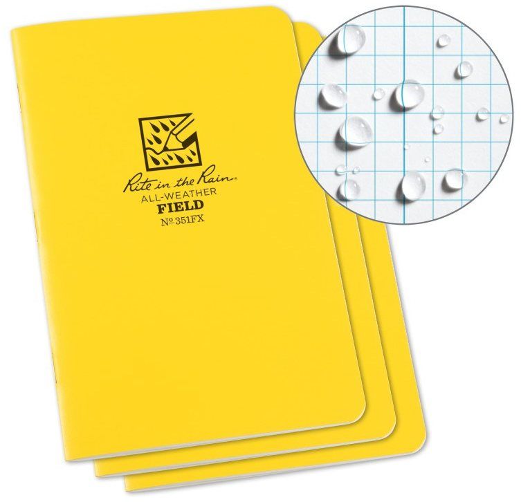 4.625 x 7 in. Field-Flex Stapled Notebook, Yellow - Pack of 3