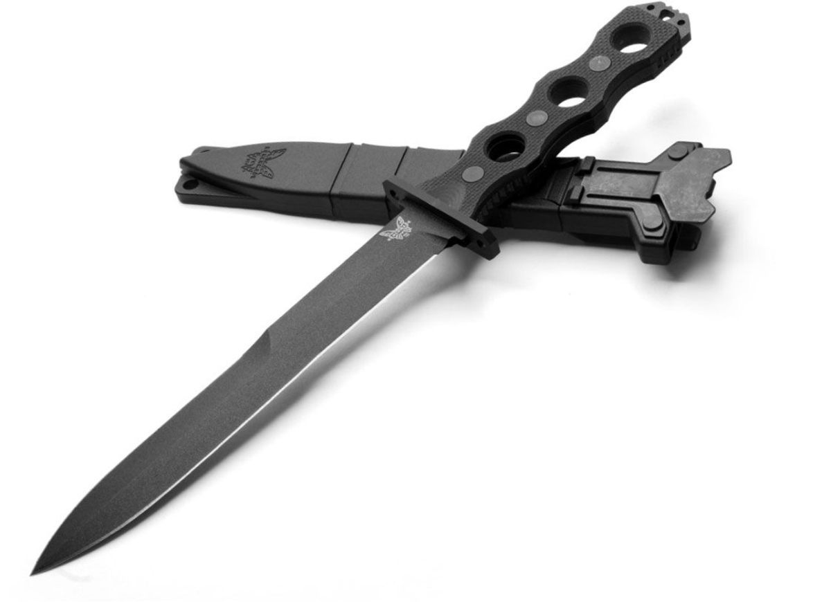BM-185BK 7.11 in. Double Edge CPM-3V Socp Fixed Blade, Black Sheath