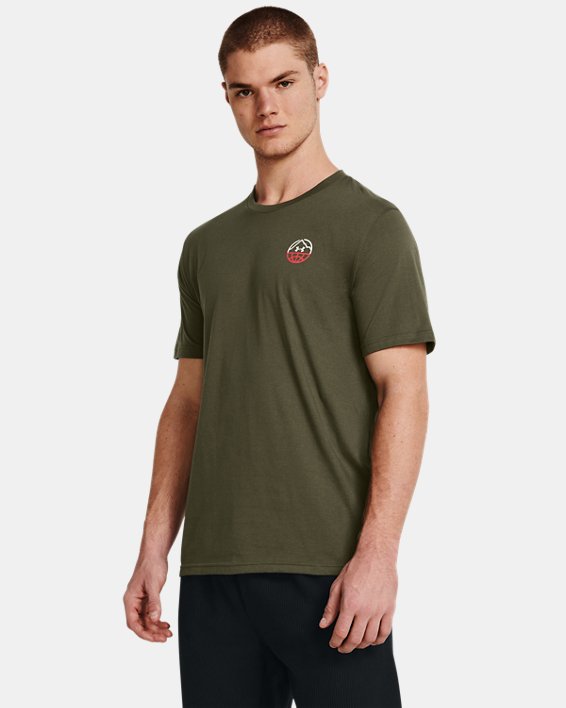 Under Armour 1382909390XL Outdoor Cube Short Sleeve T-Shirt, Marine OD Green & Summit White - Extra Large