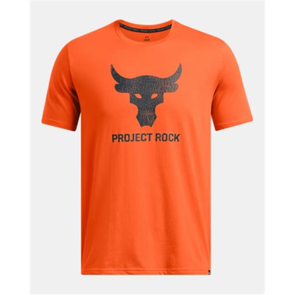 Under Armour 1383191800LG Mens Project Rock Payoff Graphic Short Sleeve T-Shirt, Orange - Large