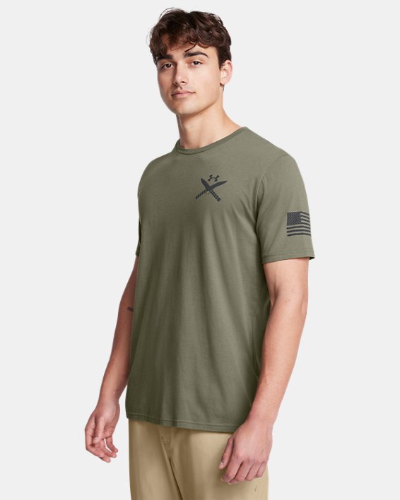 Under Armour 13894630013X Freedom Spine T-Shirt for Men, Black & Titan Gray - 3XL