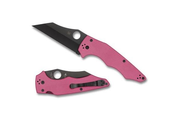 SPY-C253GPNBKP 3.98 in. YoJumbo G-10 Folding Knives, Pink & Black