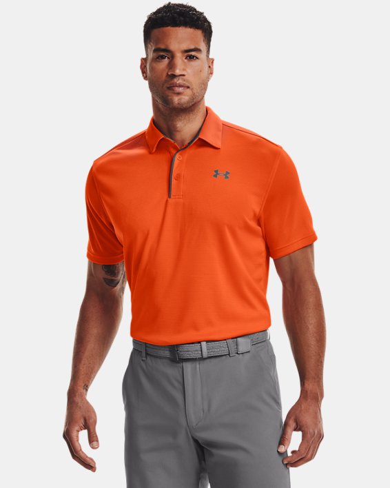 Under Armour 12901408472X Mens Tech Polo Short Sleeve T-Shirt, Team Orange & Graphite - 2XL