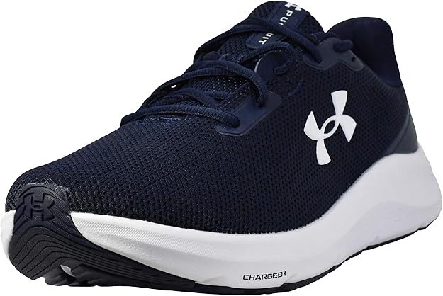 Under Armour 30282544109 Mens Charged Pursuit 4 Sneaker, Midnight Navy & White - Size 9