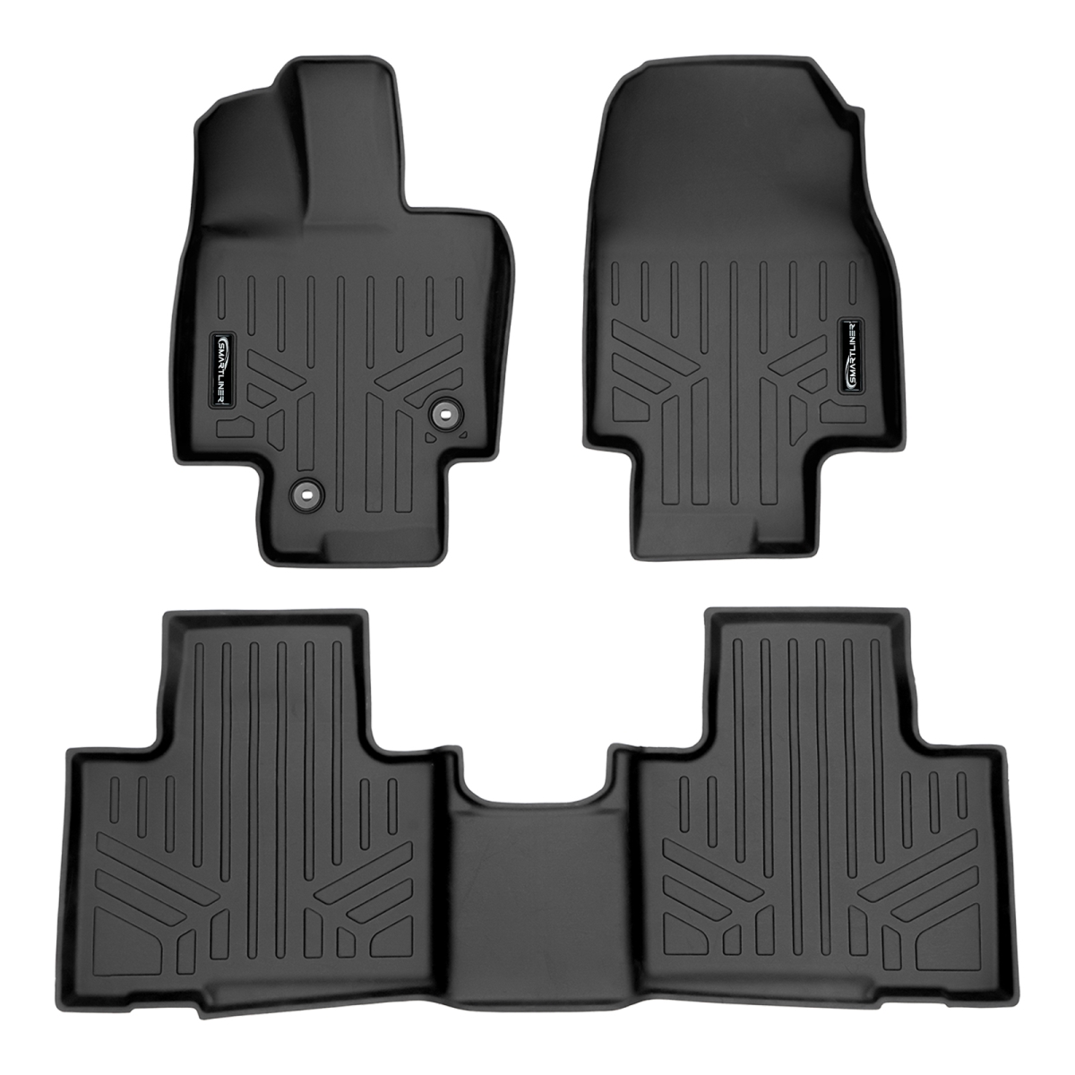 SA0500-B0500 2 Row Floor Mats Liner Set for 2020-2022 Toyota Highlander, Black