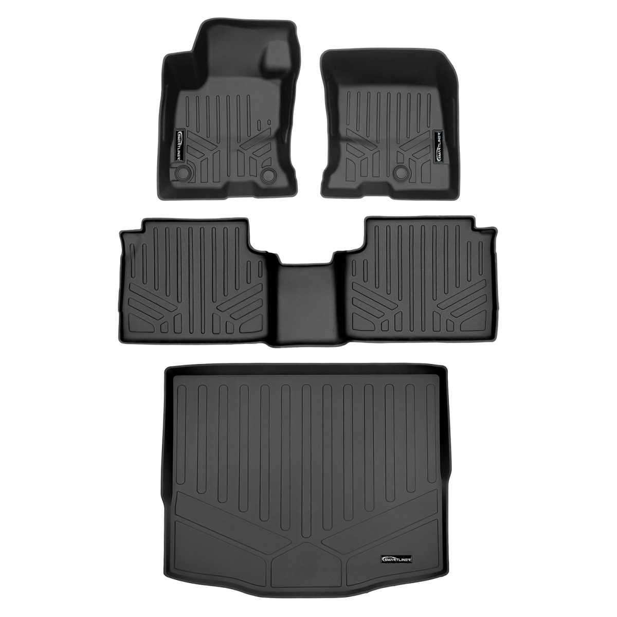 SA0505-B0505-D0477 Custom Behind 2nd Row Hybrid Models Only Floor Mats & Cargo Liner for 2020-2021 Ford Escape, Black